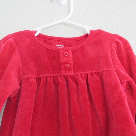 Carters Christmas Shirt Toddler Girls 3T Red Long Sleeve Heart Pullover Holiday - Picture 4 of 7